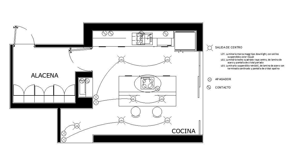 Kitchen Electrical Layout plan AutoCAD Drawing Download DWG File