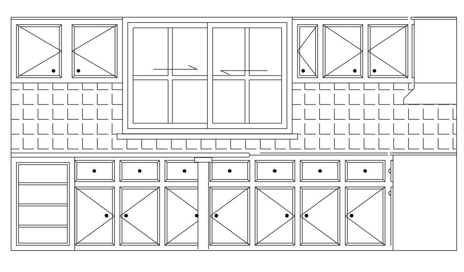Kitchen Interior Design Front Elevation AutoCAD Drawing