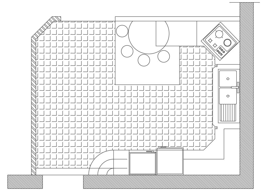 Kitchen Layout Plan Drawing DWG File