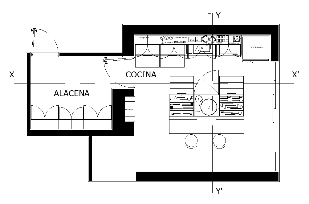 Kitchen Plan CAD Drawing Download DWG File