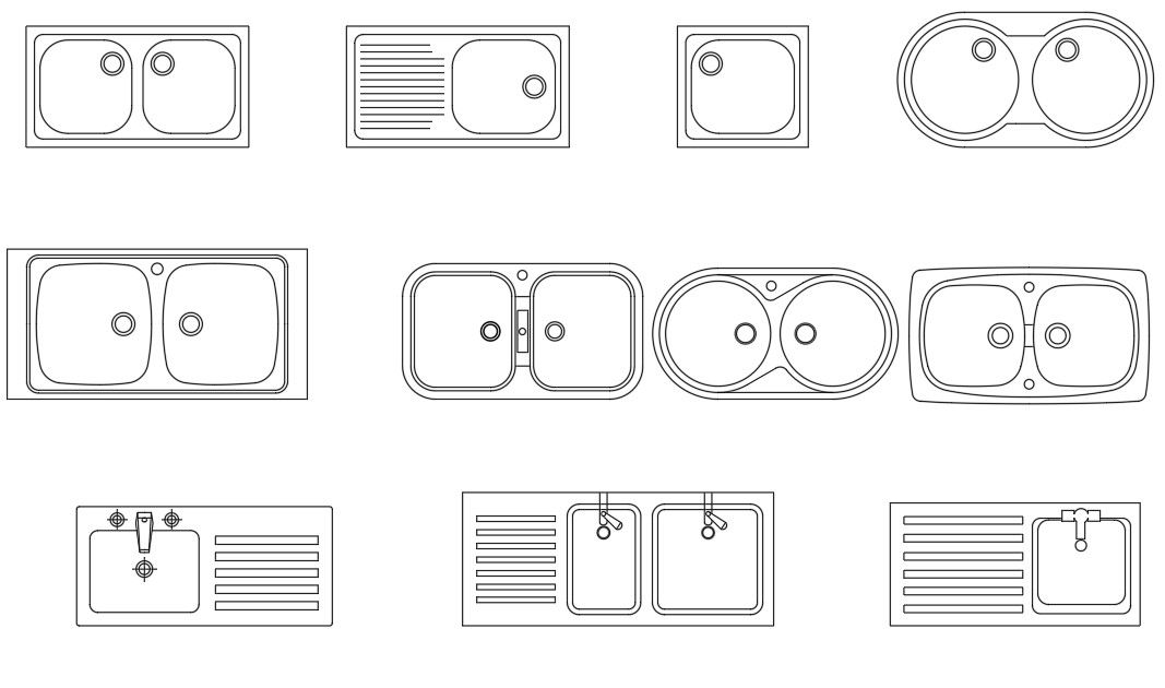 Kitchen Sink AutoCAD Blocks Drawing