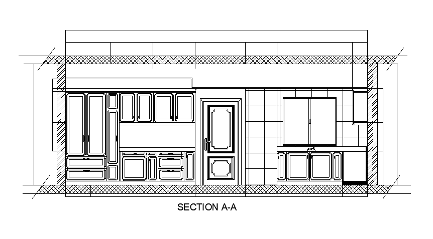 Kitchen elevation detail drawing defined in this AutoCAD file. Download the AutoCAD file.