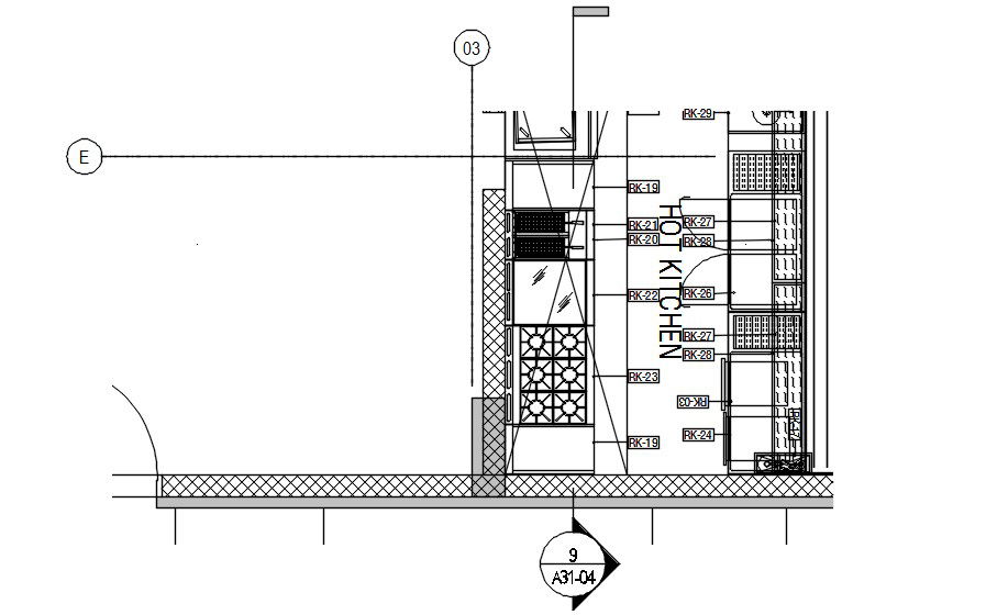 Kitchen in this 2d autocad drawing file.Download this 2d autocad drawing file.