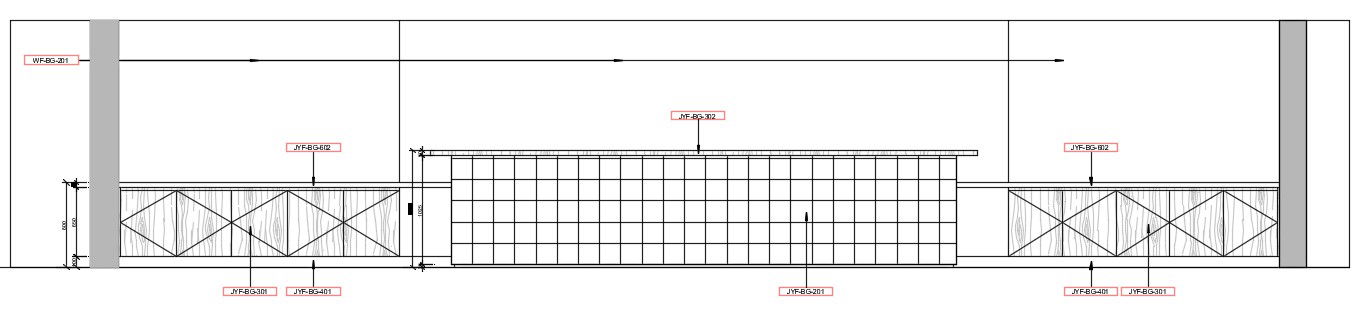 Kitchen section detail of the front view presented in this AutoCAD drawing file. Download this 2d Autocad drawing file.