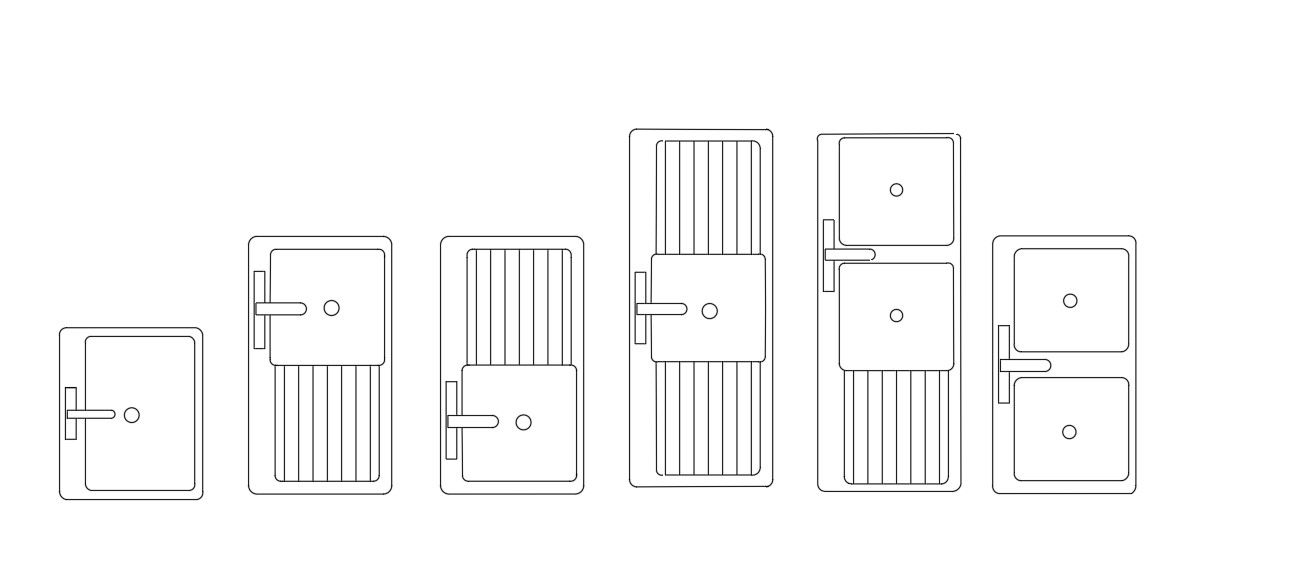 Kitchen sink CAD blocks in AutoCAD 2D drawing, dwg file, CAD file