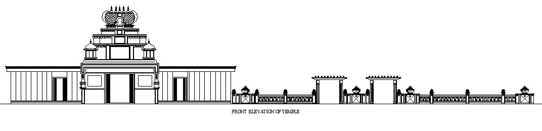 Kottarakkulam temple front elevation, Download now free|CADBULL