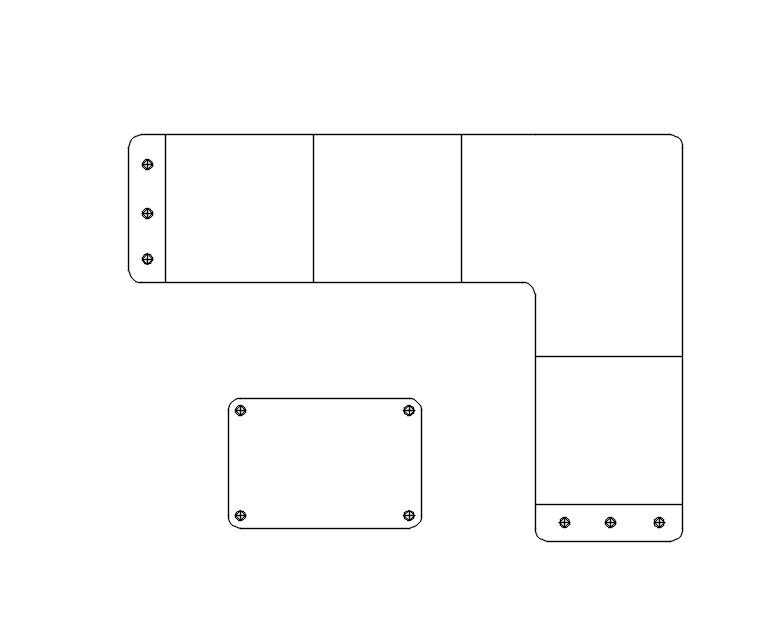 L Shaped Corner Sofa Set DWG for Interior Projects