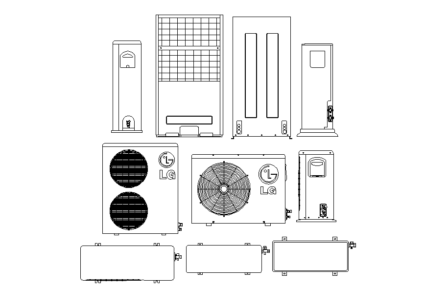 LG Air Conditioner CAD Blocks Drawing DWG File