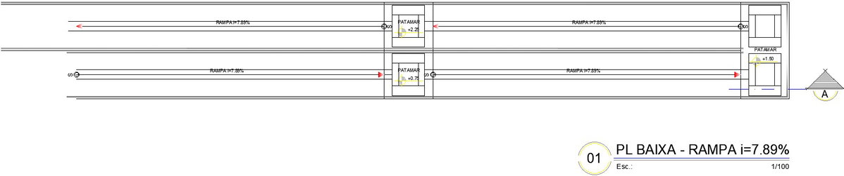 Ramp Design AutoCAD DWG with 7.89. Slope and Detailed Layout plan
