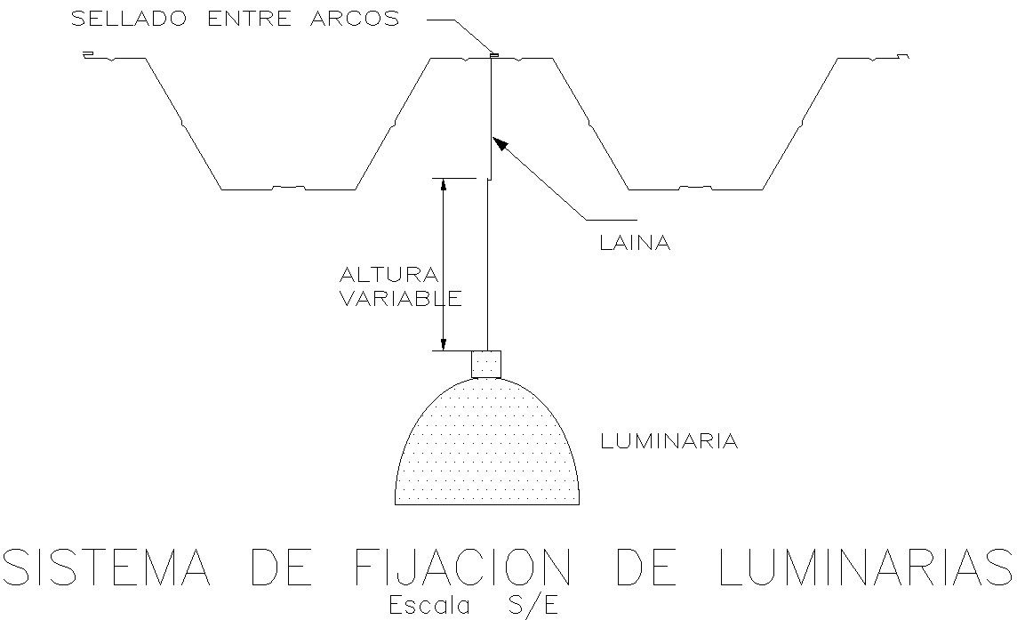 LUMINAIRES FIXING SYSTEM in detail AutoCAD drawing, dwg file, CAD file