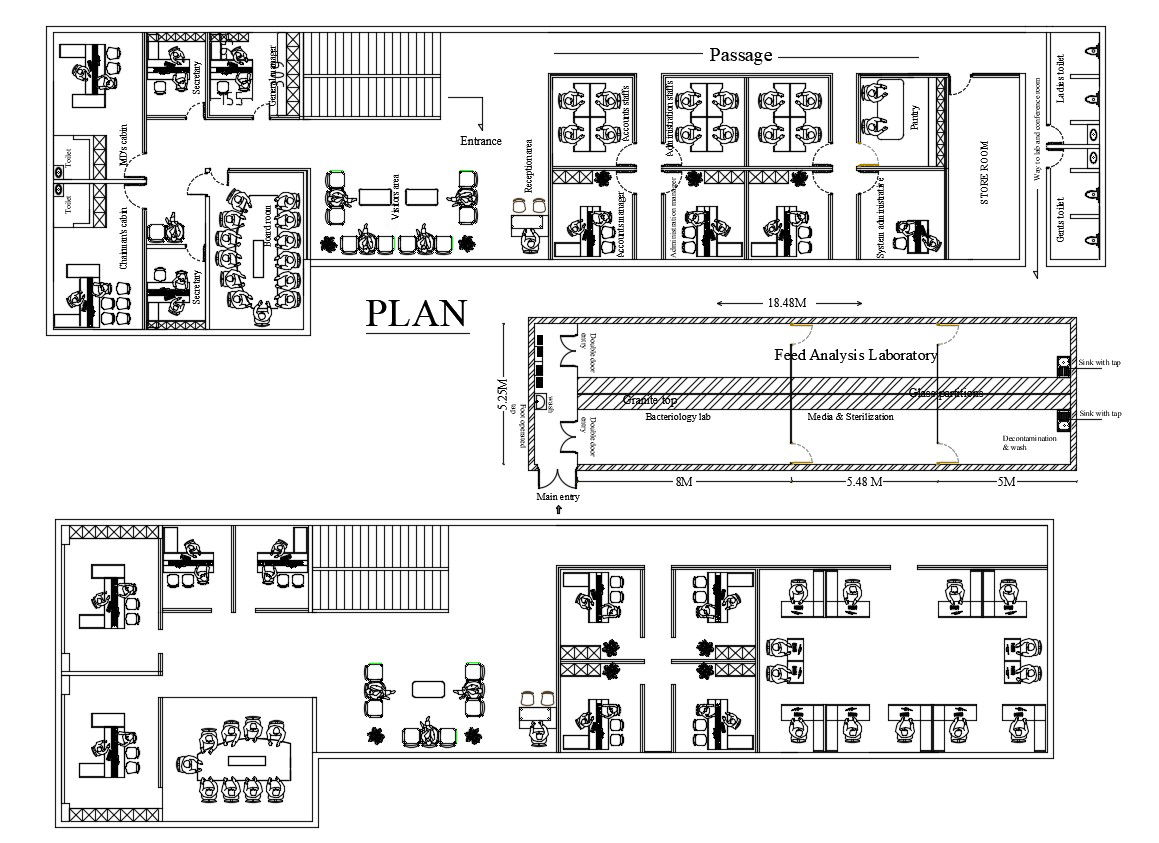 Laboratory Layout Drawing CAD Plan