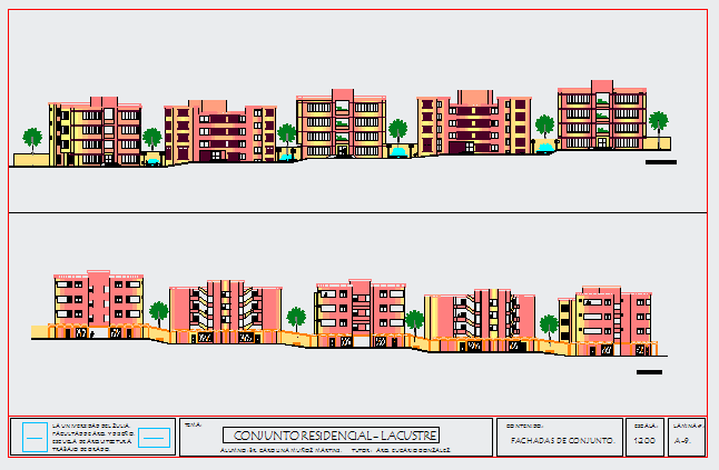 Lacustrine residential group design drawing