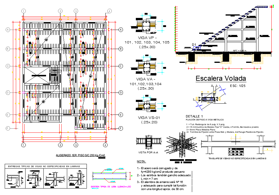 Ladder flown and Beam plan autocad file