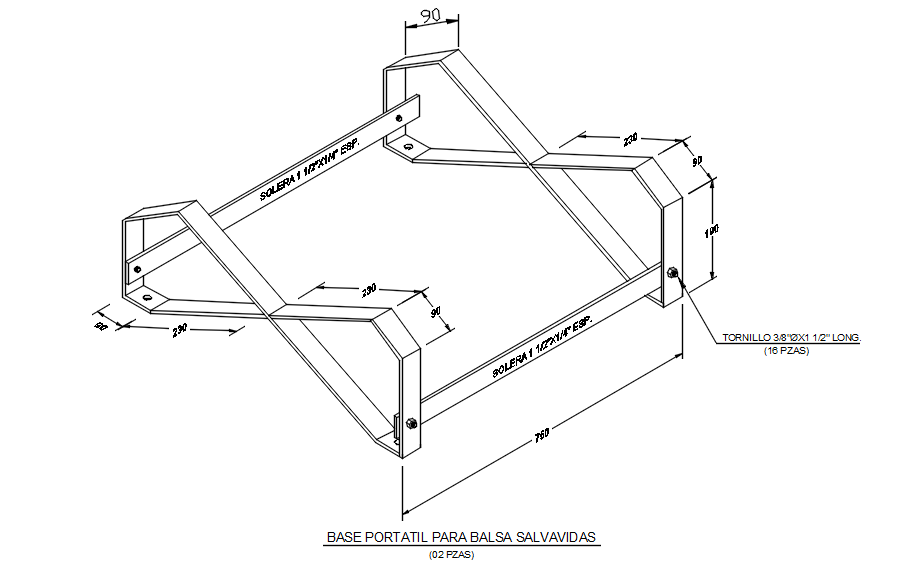 Ladder bracket design in detail AutoCAD drawing, dwg file, CAD file