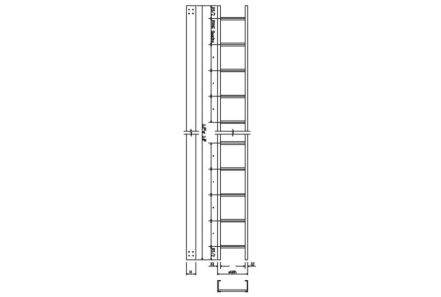 Download Ladder Design Detailed AutoCAD DWG File for Designers