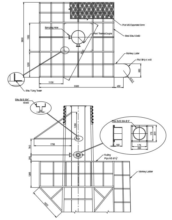 Ladder type structure design in detail AutoCAD 2D drawing, CAD file, dwg file