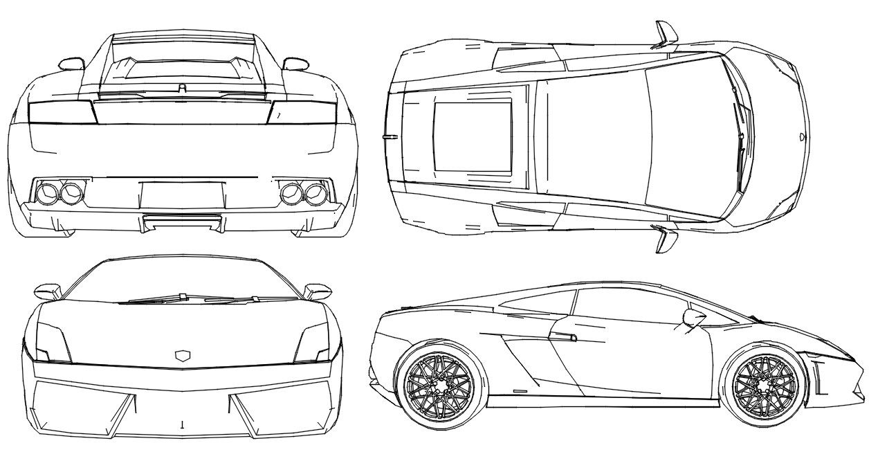 Lamborghini Gallardo Car CAD Blocks Free DWG