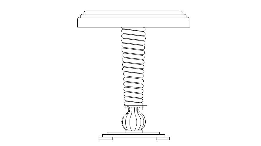 Lamp Table Detailed 2D DWG Design for Interior CAD Use