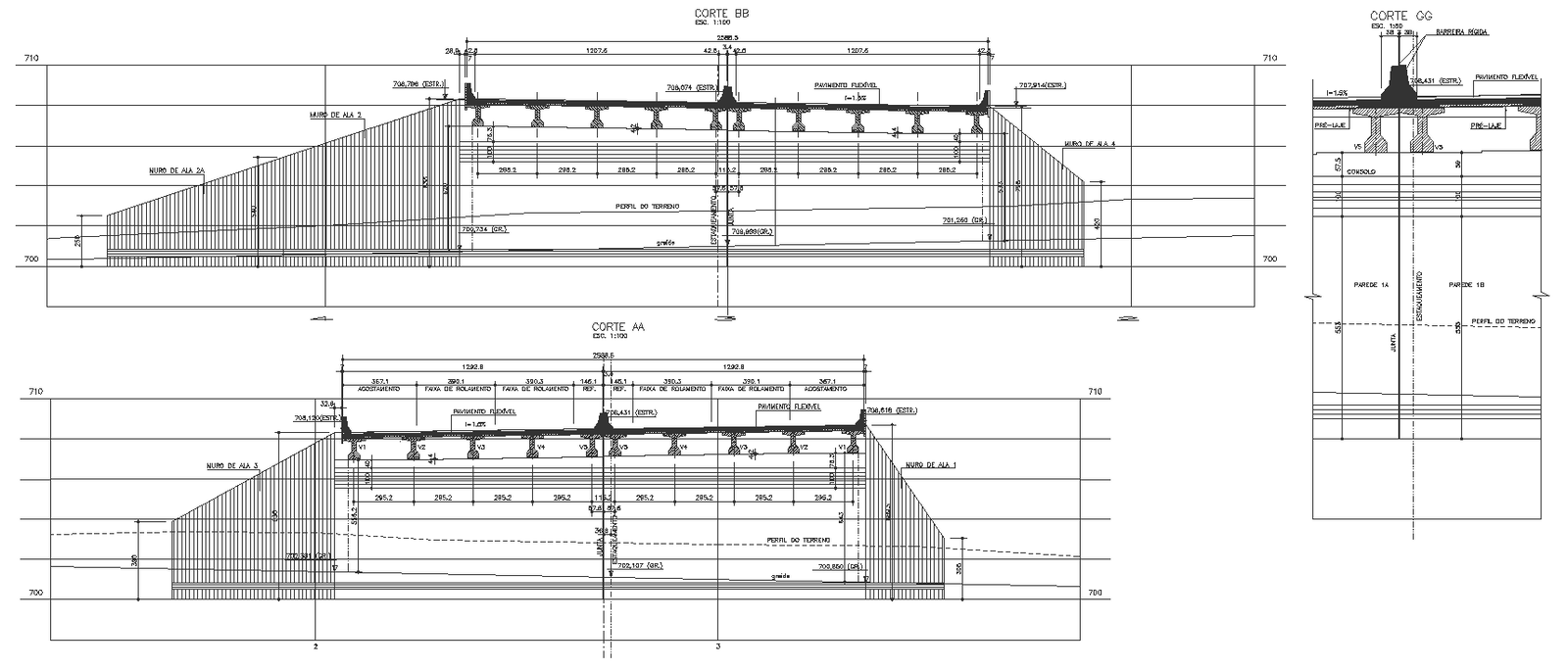 Land leveling flooring and wall design detailed sections DWG autoCAD drawing