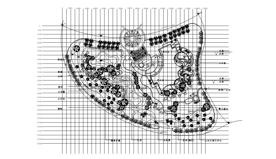 Landscape Area Contour Plan AutoCAD File 