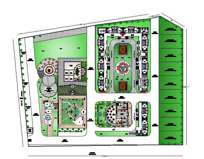 Landscape Plan of Clubhouse dwg file