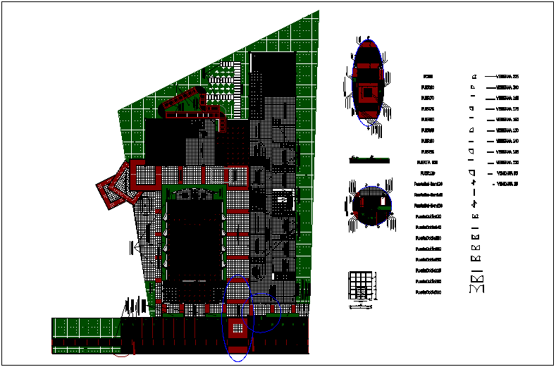 Landscape architectural view of integral center dwg file