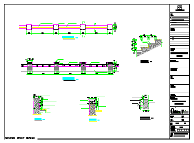 Landscape railings and flowers pond edge big sample design drawing