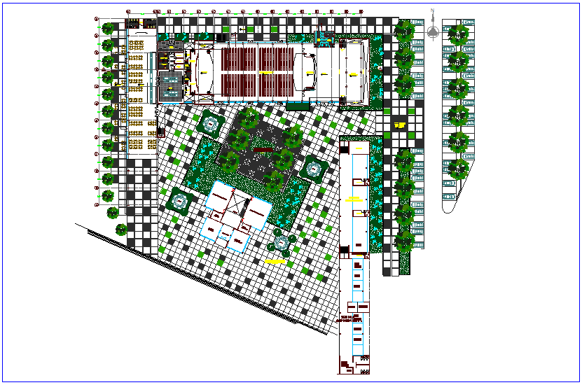 Landscape view of conversions center of university dwg file