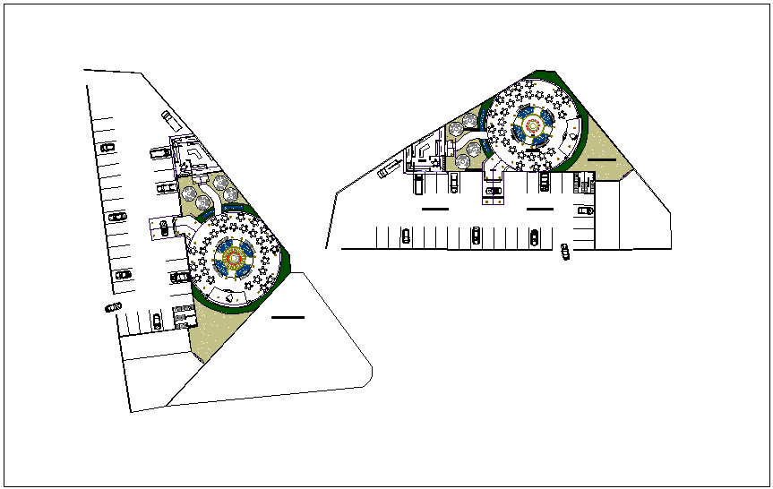 Landscape view of restaurant design view dwg file