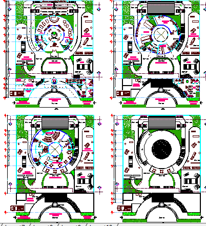 Landscaping View and Site Plan of Club House Design dwg file