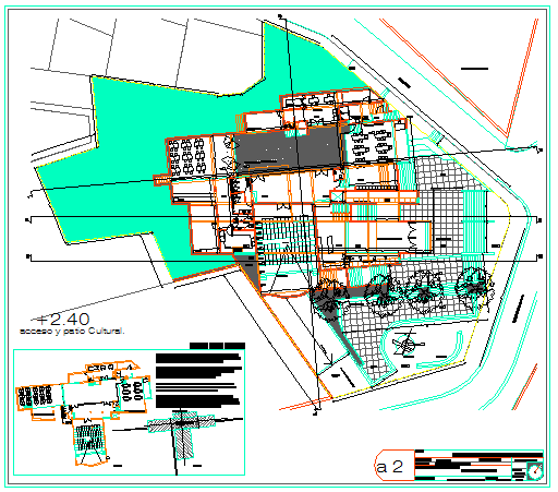 Landscaping and planing design of culture courtyard drawing