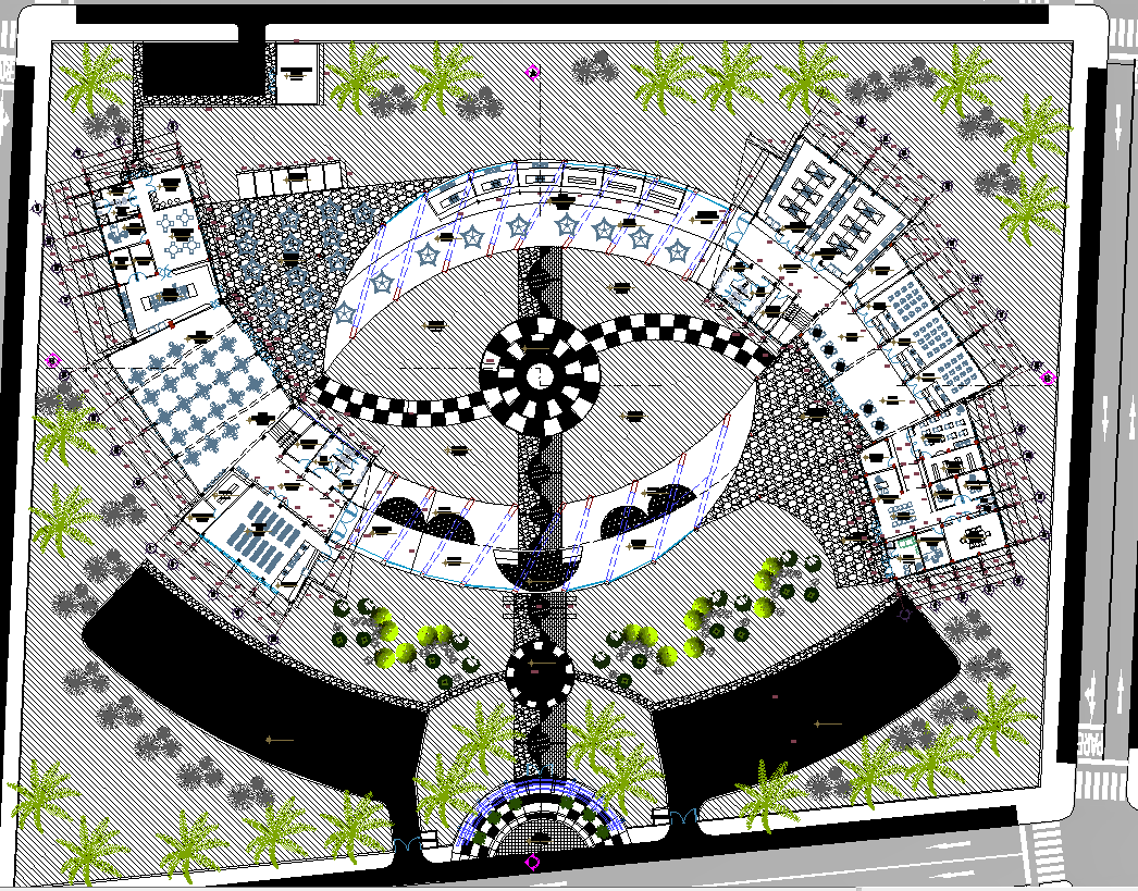 Landscaping commercial working plan detail dwg file