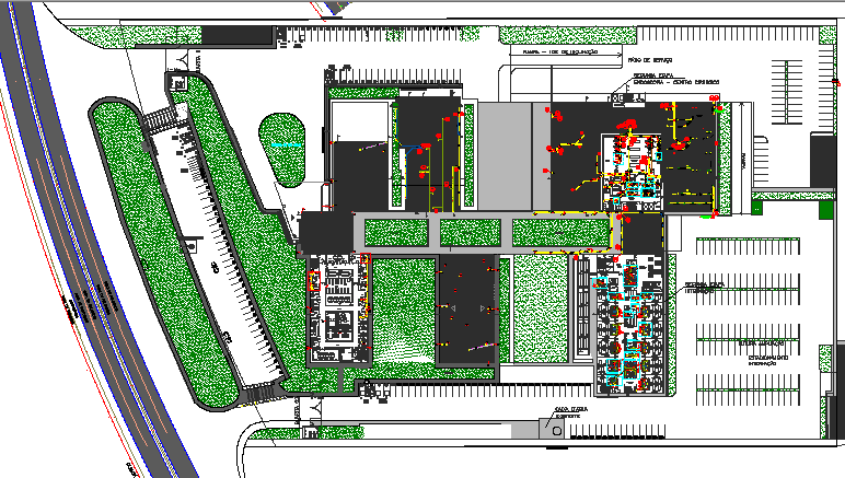 Landscaping details of corporate office dwg file