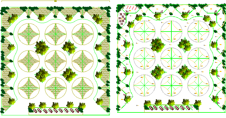 Landscaping details of port market dwg file