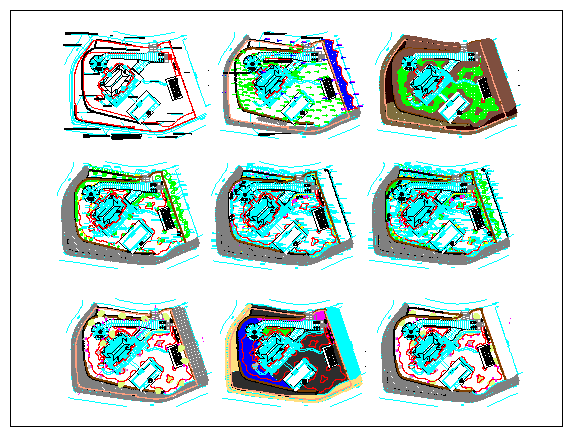 Landscaping details of private gardening project dwg file