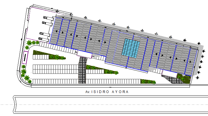 Landscaping details of sector shopping center dwg file