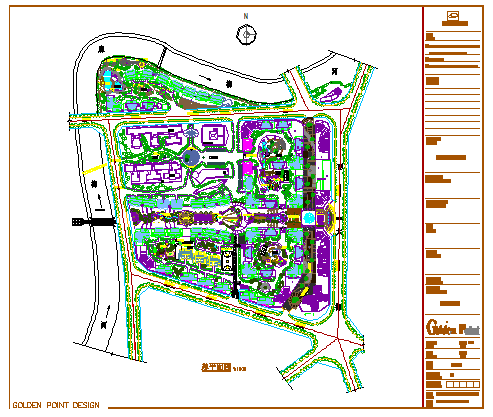 Landscaping general layout design drawing of south side area