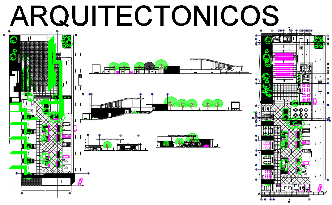 Landscaping layout commercial plan detail dwg file