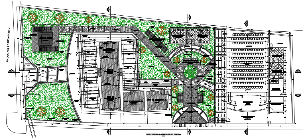 Landscaping layout commercial plan detail dwg file