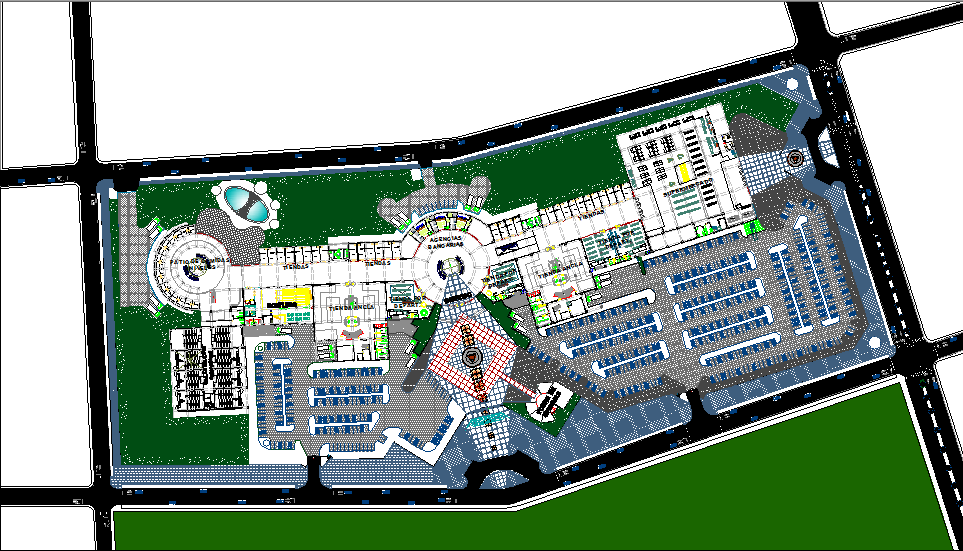 Landscaping layout commercial plan detail dwg file