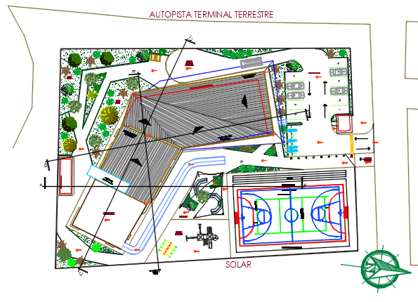 Landscaping layout commercial plan detail dwg file