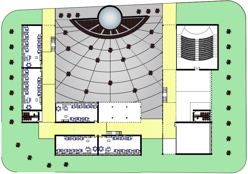 Landscaping layout commercial plan detail dwg file