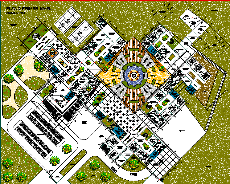 Landscaping layout commercial plan detail dwg file