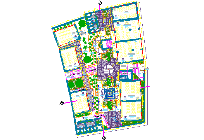 Landscaping layout commercial plan detail dwg file