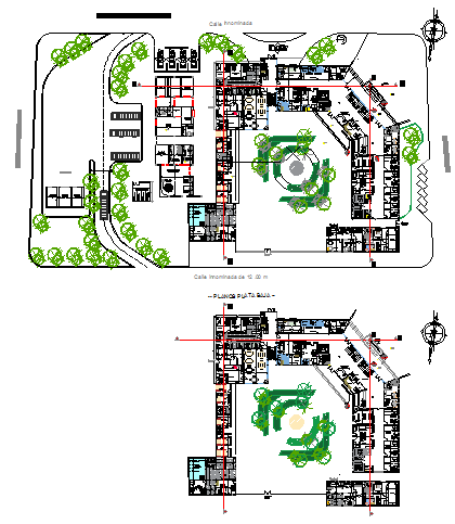 Landscaping layout design drawing of Hospital design