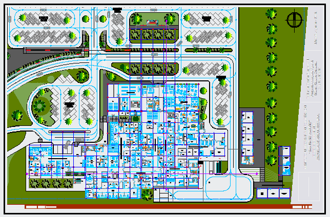 Landscaping layout design drawing of Hospital design