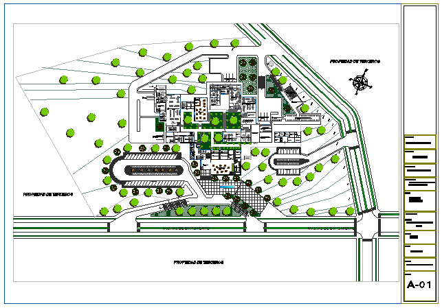 Landscaping layout design of industrial complex design drawing