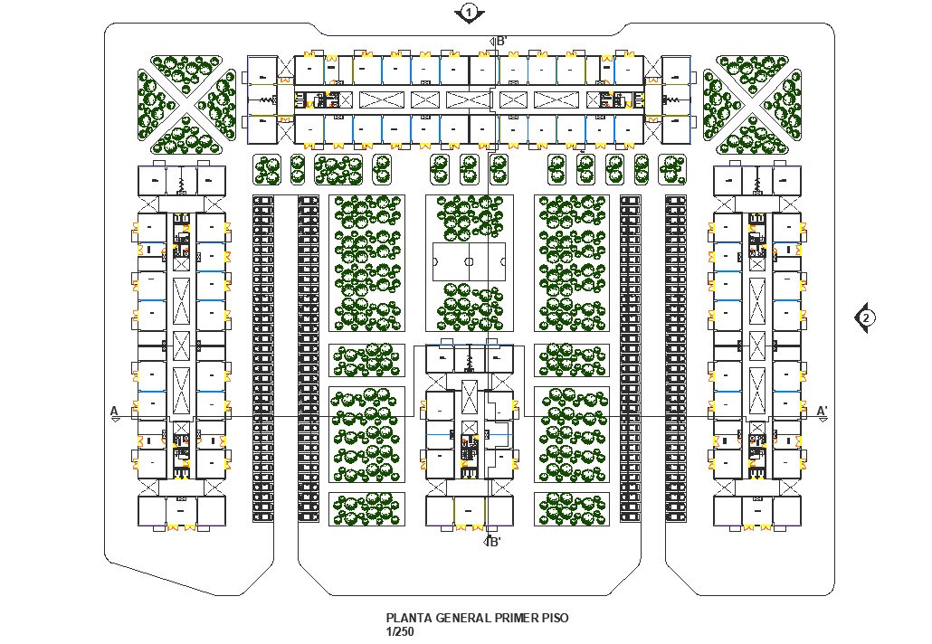 Landscaping layout detail dwg file