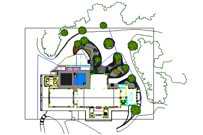 Landscaping layout detail dwg file