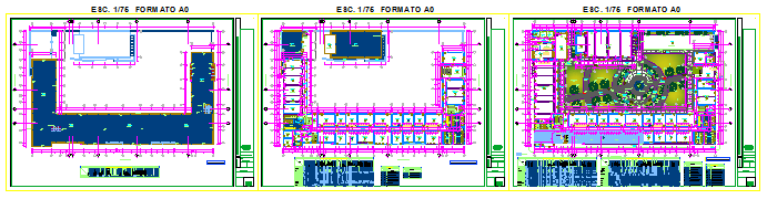 Landscaping layout of Residence & university dining room design